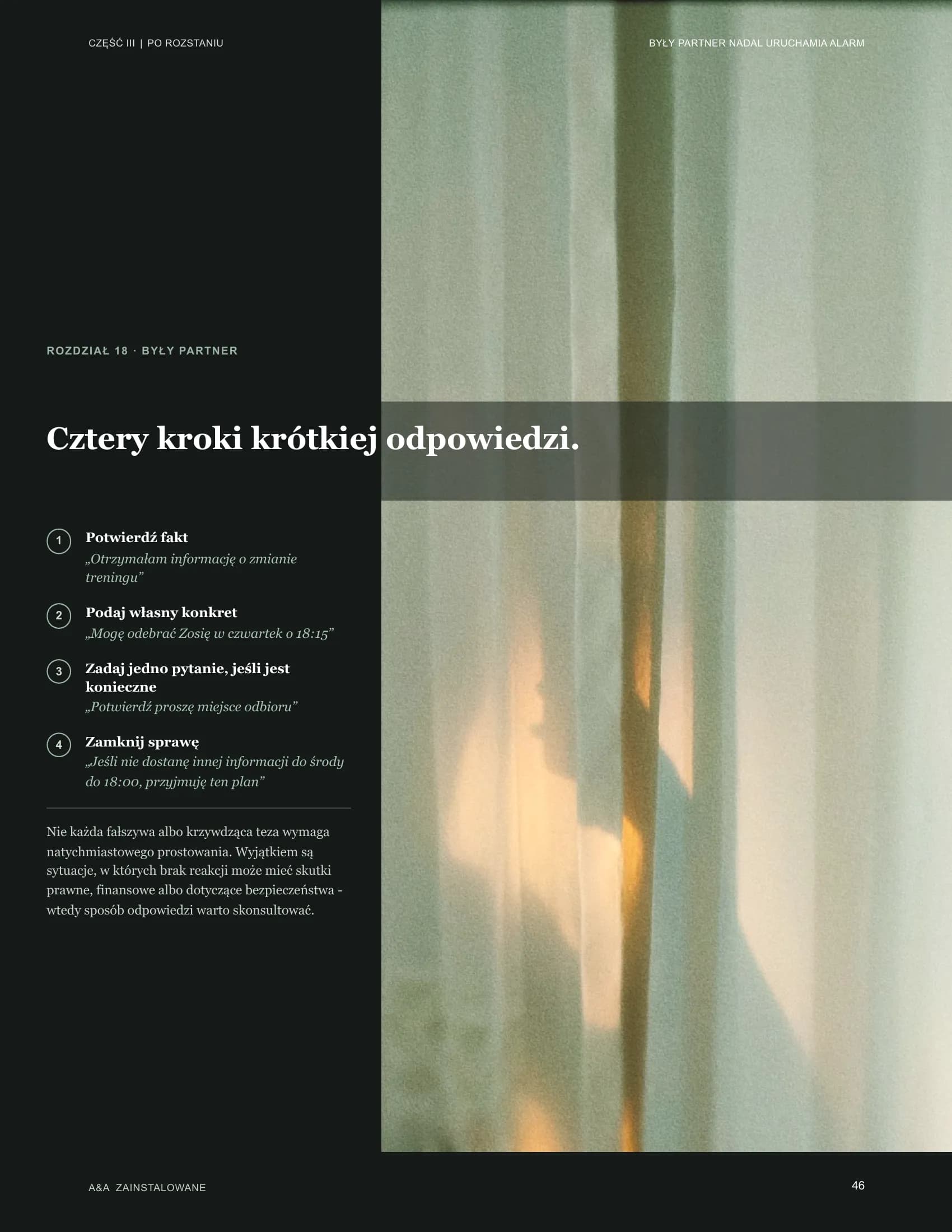 Cztery kroki krótkiej odpowiedzi byłemu partnerowi